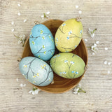 East of India Set of Four Blossom Painted Easter Eggs