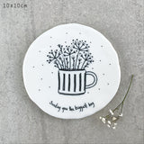 Flowers In Mug Coaster - Sending You The Biggest Hug