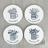 Flowers In Mug Coaster - Fill Your Life With Adventures