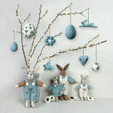 Set of Three Small Hanging Easter Rabbits