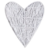 Extra Large White Wicker Heart 100cms