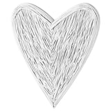 Large White Wicker Heart 85cms