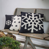 Black and White Snowflake Cushion