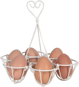 Lovey White Metal Egg Holder Which Holds Up To Six Eggs