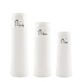 East of India White Bud Vases - Family, Home, Love