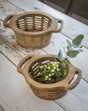 Choice of Two Round Wooden Rope Baskets