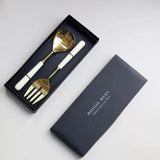 Set of Two Gold Finish Salad Servers Presented In Gift Box From Biggie Best