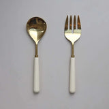 Set of Two Gold Finish Salad Servers Presented In Gift Box From Biggie Best