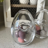 Set of Three Small Glass Egg Jars