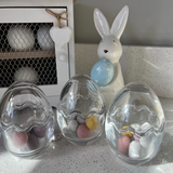 Set of Three Small Glass Egg Jars