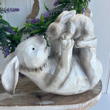 Hare Kissing Noses Ornament