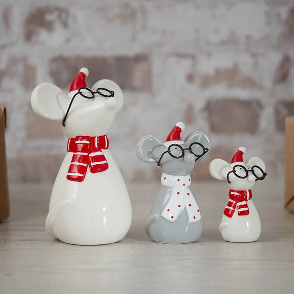 Set of Three Christmas Mice Ornaments