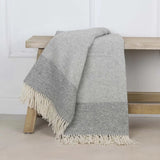 Grey Two Tone Pure Australian Wool Throw From Biggie Best  