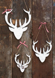 Wooden Hanging Stag Heads