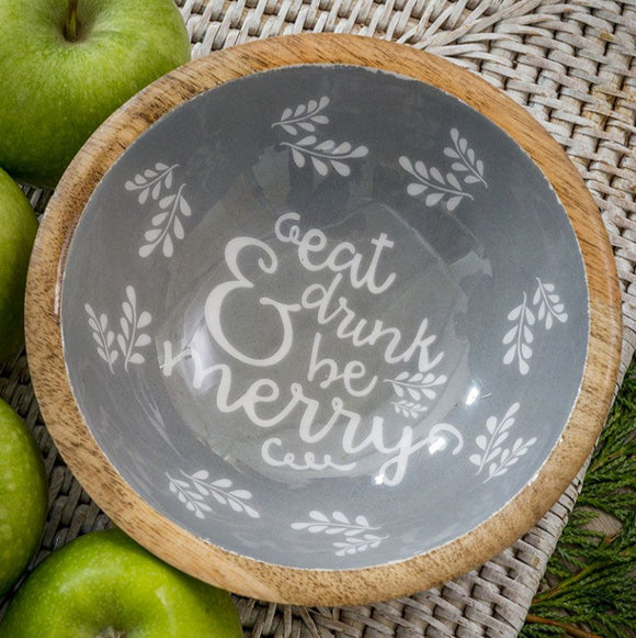 Eat Drink Be Merry Enamel Bowl