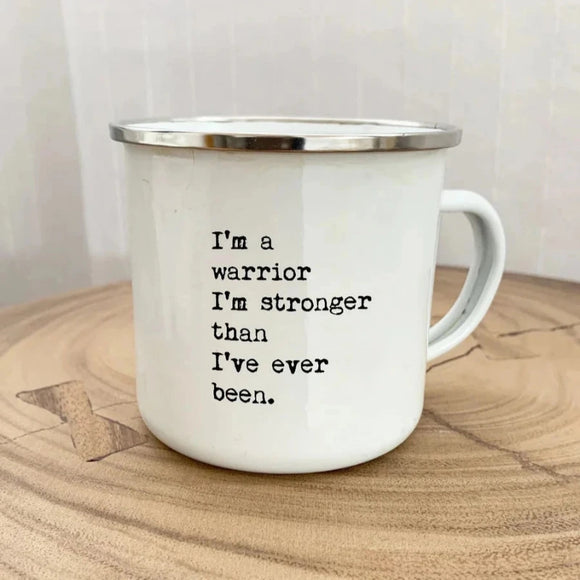 'I'm A Warrior' Enamel Mug