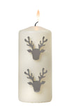 Set of Three Nickel Silver Reindeer Candle Studs