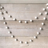 East of India White Felt 2 metre Pom Pom Garland