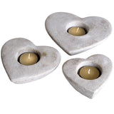 Set of Three Heart Tea Light Holders