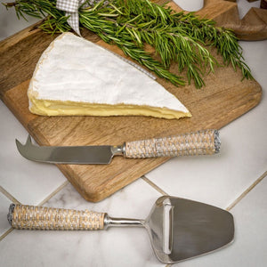 Set of Two Rattan Cheese Knives from Retreat Home