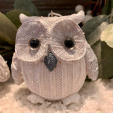 Gorgeous Set of Two Knitted Effect Polyresin Hanging Owls  Edit alt text