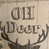 Christmas Oh Deer Hessian Wall Hanger