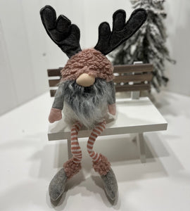 Long Legged Sitting Grey and Pink Gonk