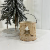 Christmas Rustic Wooden Candle Holder - Christmas Tree Design