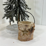 Christmas Rustic Wooden Candle Holder - Star Design