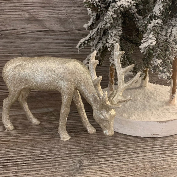 Silver Resin Freestanding Stag Decoration