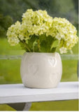 Ivory Ceramic Heart Debossed Flower Pot