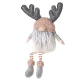 Long Legged Sitting Gonk With Grey Antlers and Fuzzy Pink Trimmings  Edit alt text