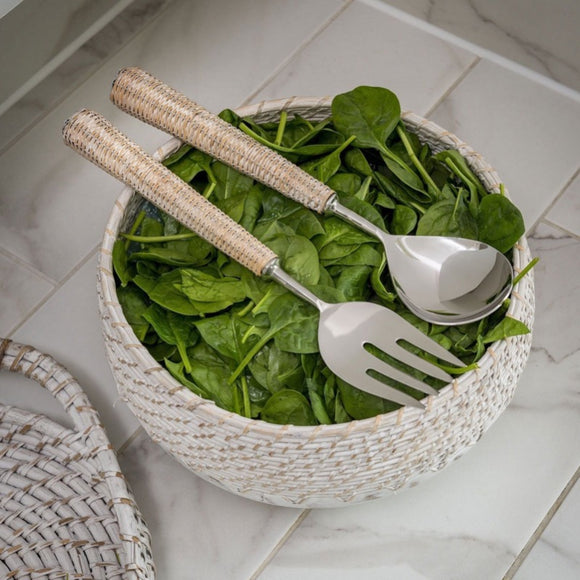 Rattan Salad Servers