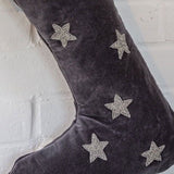 Christmas Velvet Beaded Midnight Stocking from Retreat Home