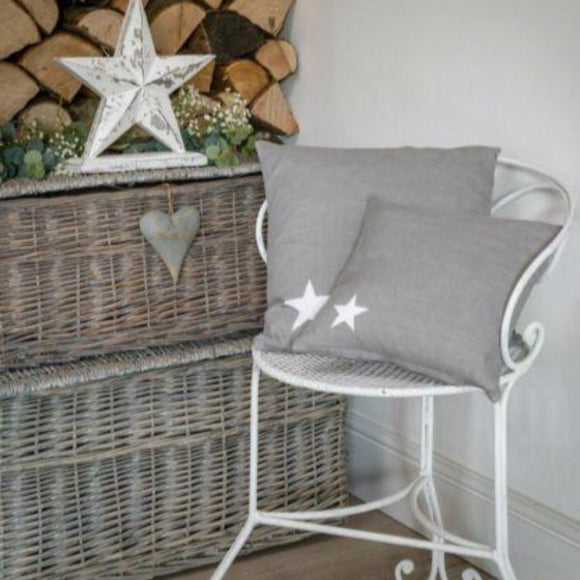 Dove Grey Star Cushion With Feather inner